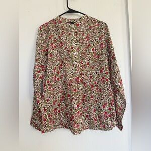 CHAUDRY KC NWT FLORAL BOHEMIAN COTTON LONG SLEEVE BLOUSE SZ MEDIUM
